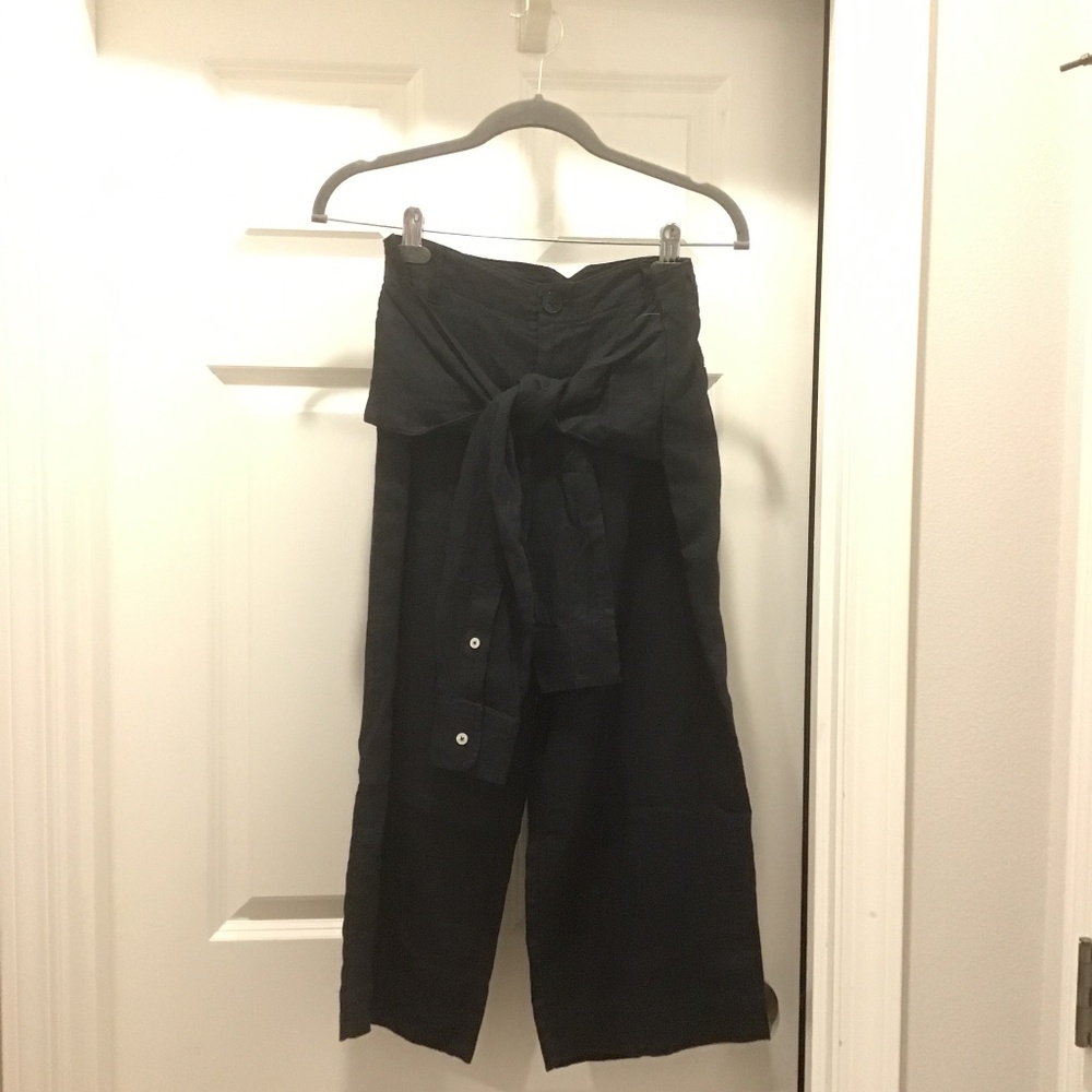 Anthropologie Black Linen Pants